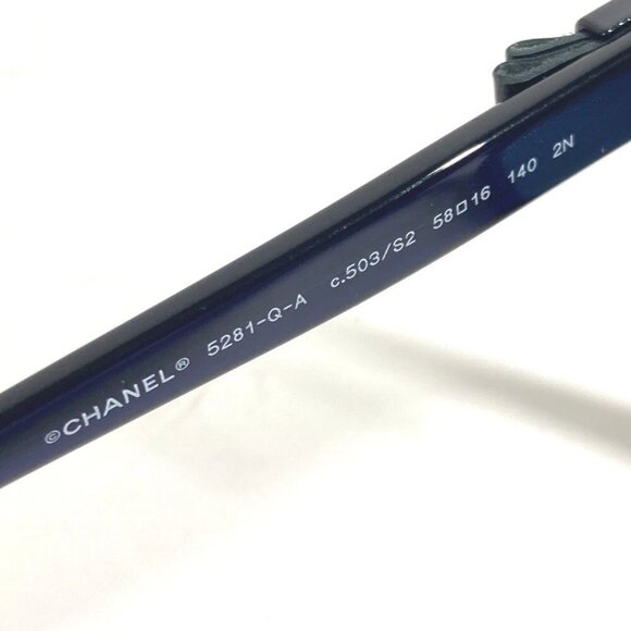 CHANEL 5281-Q CC CC Mark Ribon Ribbon glasses glasses eyewear sunglasses Pla... - Picture 9 of 14